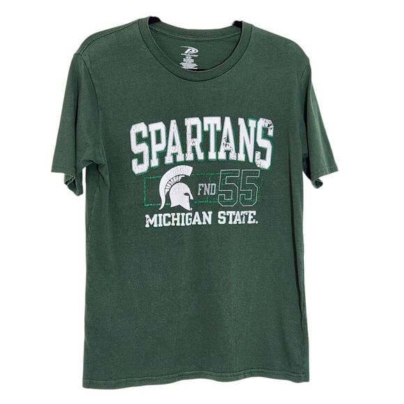 Green Michigan State Short Sleeve Tee Size Medium Men's Green Spartans T-Shirt - Picture 1 of 6
